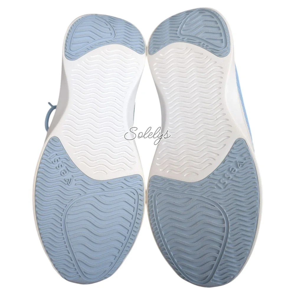 Vessi Everyday Move Womens 10 Sky Blue Waterproof Knit Dyma-Tex Lace Up Sneaker